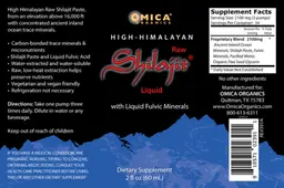 Label for High-Himalayan Raw Shilajit Liquid with Liquid Fulvic Minerals