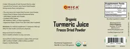 Label for Organic Turmeric Juice Freeze Dried Powder