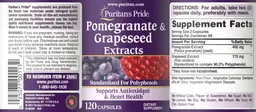 Label for Pomegranate & Grapeseed Extracts