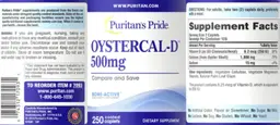 Label for Oystercal-D 500 mg