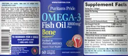 Label for Omega-3 Fish Oil Plus 1000 mg