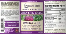 Label for Chia Oil 1000 mg