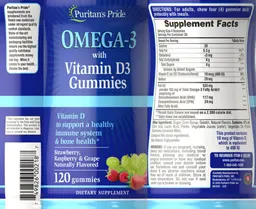Label for Omega-3 with Vitamin D3 Gummies