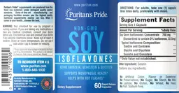 Label for Non-GMO Soy Isoflavones