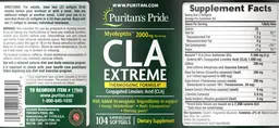 Label for Myoleptin CLA Extreme 2000 mg