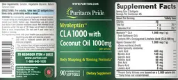 Label for Myoleptin CLA 1000 with Coconut Oil 1000 mg