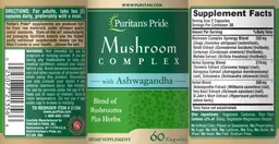 Label for Mushroom Complex with Ashwagandha