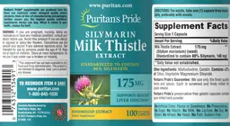 Label for Milk Thistle Extract 175 mg