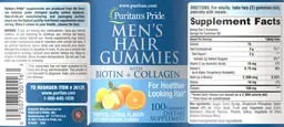 Label for Men's Hair Gummies Tropical Citrus Flavor