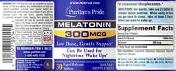 Label for Melatonin 300 mcg