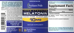 Label for Melatonin 10 mg