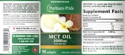 Label for MCT Oil 3000 mg