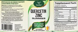 Label for Quercetin Zinc Gummies Natural Mango Flavor