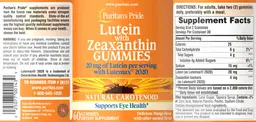 Label for Lutein with Zeaxanthin Gummies Delicious Mango Flavor