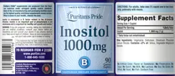 Label for Inositol 1000 mg