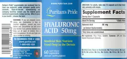 Label for Hyaluronic Acid 50 mg