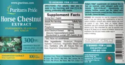 Label for Horse Chestnut Extract 300 mg