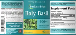 Label for Holy Basil 400 mg