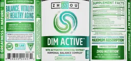 Label for DIM Active with Activated Broccoli Extract