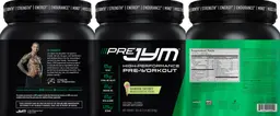 Label for Pre JYM High-Performance Pre-Workout Rainbow Sherbet