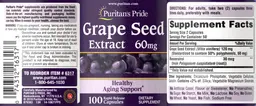 Label for Grape Seed Extract 60 mg