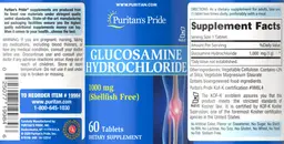 Label for Glucosamine Hydrochloride 1000 mg