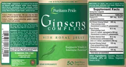 Label for Ginseng Complex with Royal Jelly