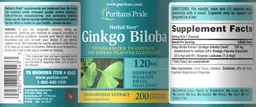 Label for Herbal Sure Ginkgo Biloba 120 mg