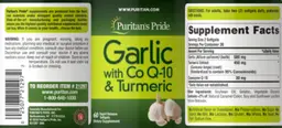 Label for Garlic with Co Q-10 & Turmeric