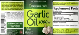 Label for Garlic Oil 1000 mg