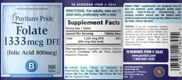 Label for Folate 1333 mcg DFE