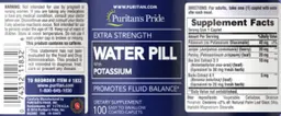Label for Extra Strength Water Pill with Potassium