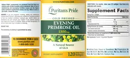 Label for Evening Primrose Oil 1300 mg