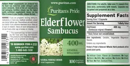 Label for Elderflower Sambucus 400 mg