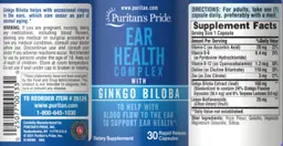 Label for Ear Health Complex with Ginkgo Biloba
