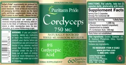 Label for Cordyceps 750 mg