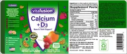 Label for Calcium 500 mg + D3 25 mcg Natural Fruit & Cream Flavors