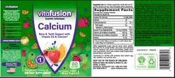 Label for Calcium Gummy Vitamins