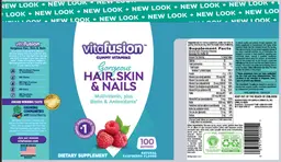 Label for Gorgeous Hair, Skin & Nails Natural Raspberry Flavor
