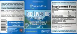 Label for Cod Liver Oil 1000 mg