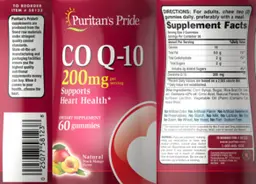Label for Co Q-10 200 mg Natural Peach Mango Flavor
