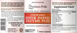 Label for Chewable Super Papaya Enzyme Plus