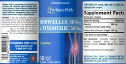 Label for Boswellia 300 mg & Turmeric 300 mg