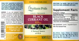 Label for Black Currant Oil 535 mg