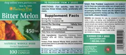 Label for Bitter Melon 450 mg