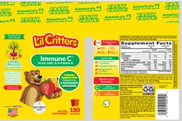 Label for Immune C plus Zinc & Vitamin D