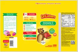 Label for Immune C plus Zinc & Vitamin D