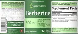 Label for Berberine 500 mg