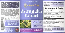 Label for Astragalus Extract 250 mg