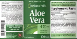 Label for Aloe Vera 470 mg